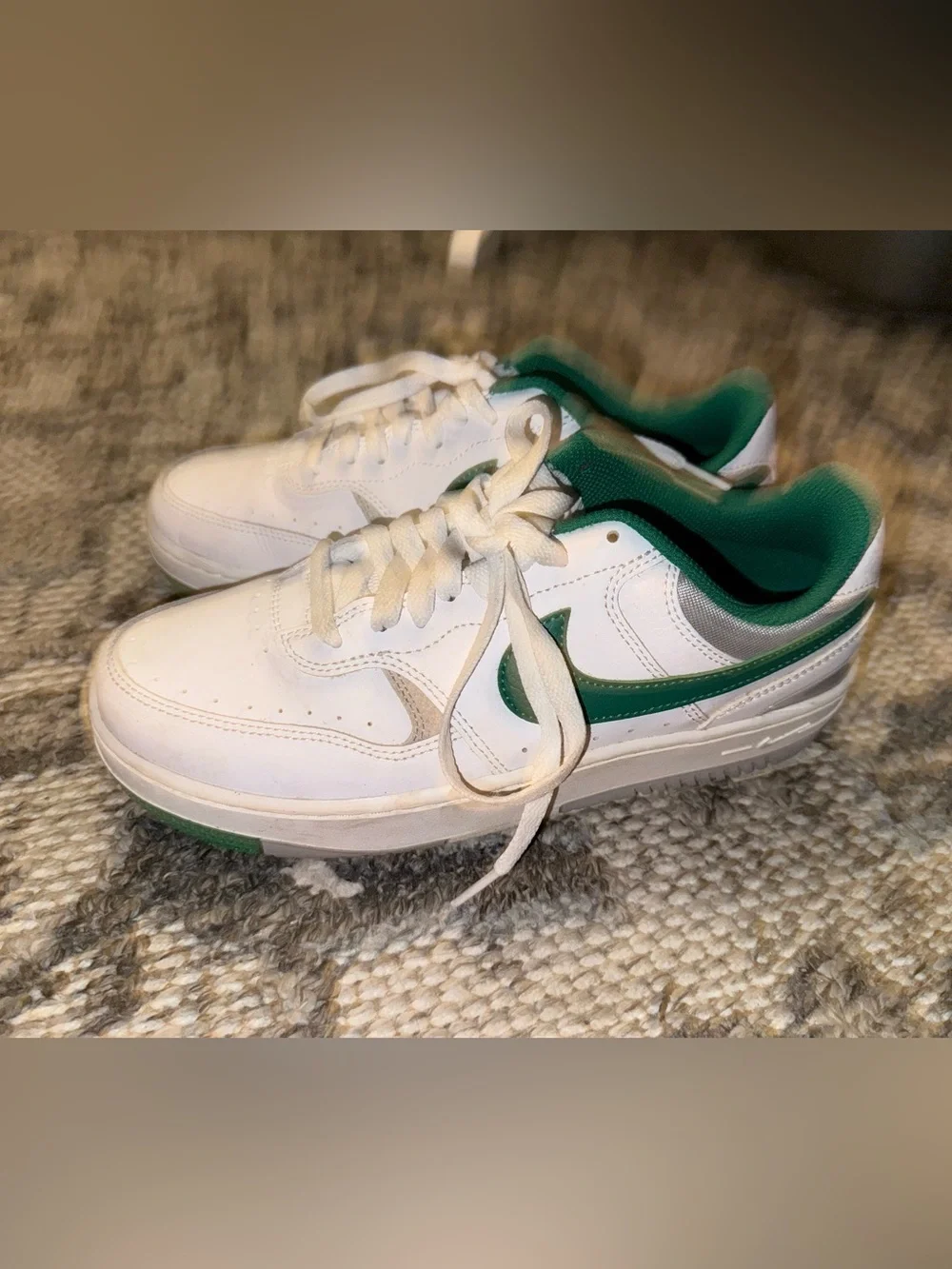 Nike Gamma Force White & Malachite Green Court Sneakers